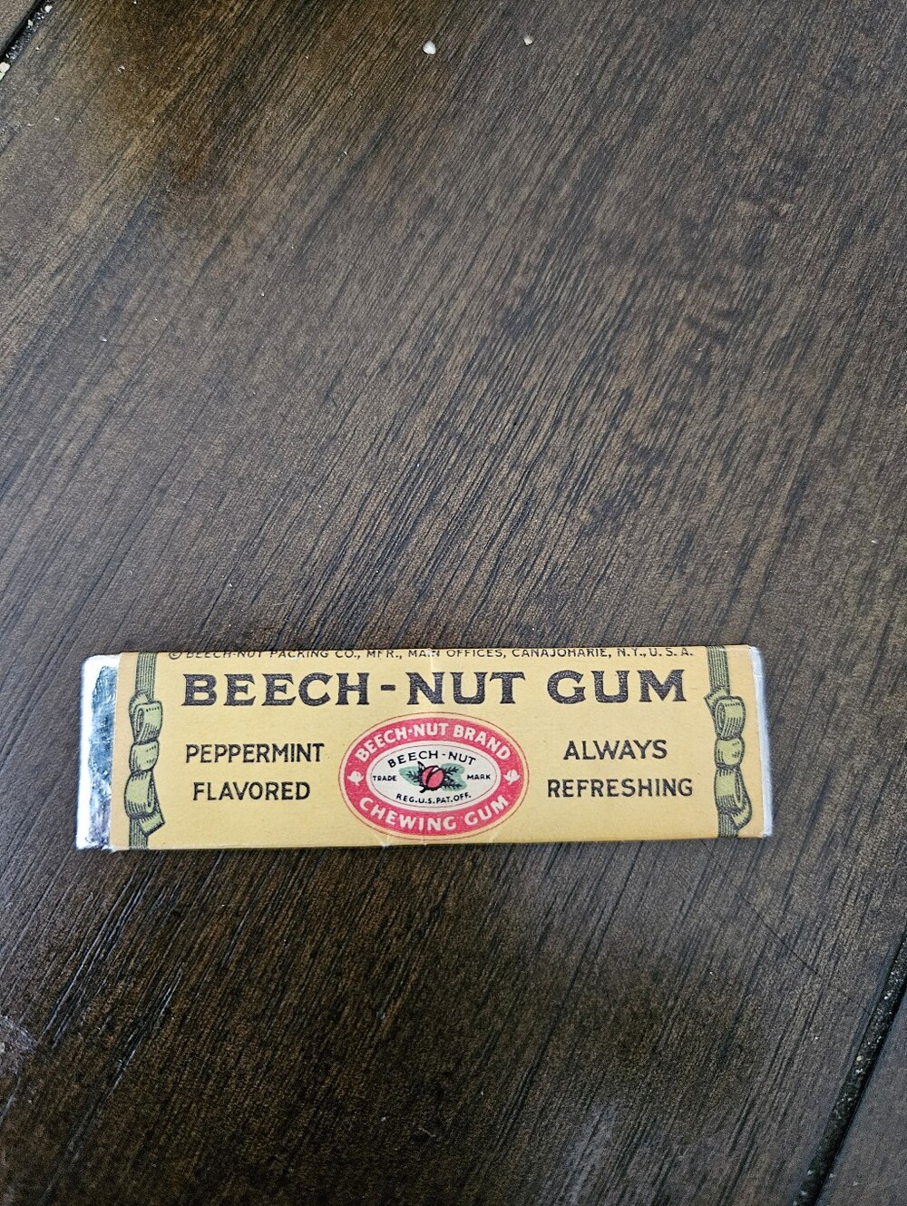 Beech Nut Chewing Gum Stick Unopened Vintage Peppermint Wrapped 1950's 1940's